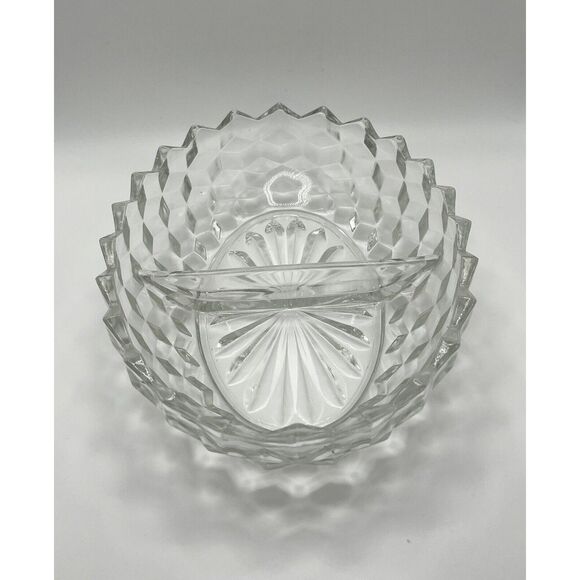 Vintage American Whitehall Divided Oval Relish Dish 7"x10" Crystal Glass USA - Picture 4 of 8